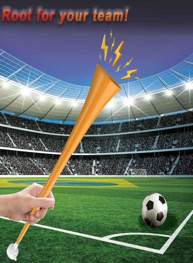 Hongdouo Collapsible Stadium Horn 24 Inch Vuvuzela Plastic Trumpet Blow Horns Noise makers for Sporting Events School Sports Football Games Party Supplies Favors Accessories (Orange) - Image 4